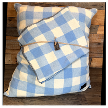 Load image into Gallery viewer, Wool For Dogs- Luxury Cushion & Blanket Classic Blue & Cream Design
