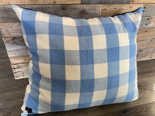 Load image into Gallery viewer, Luxury Lounge Snuggle Cushion- Blue &amp; Cream Check
