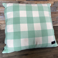 Load image into Gallery viewer, Luxury Lounge Snuggle Cushion- Green &amp; Cream Check Design
