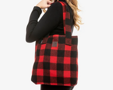 Load image into Gallery viewer, Swanndri Wool Tote Bag - Red/Black Check
